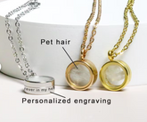 Custom Pet Fur Necklace,Pet Fur Locket Necklace,Dog Hair Memorial,Locket Necklace with Pet Hair,Dog Cat Pet Remembrance,Loss Pet Gift
